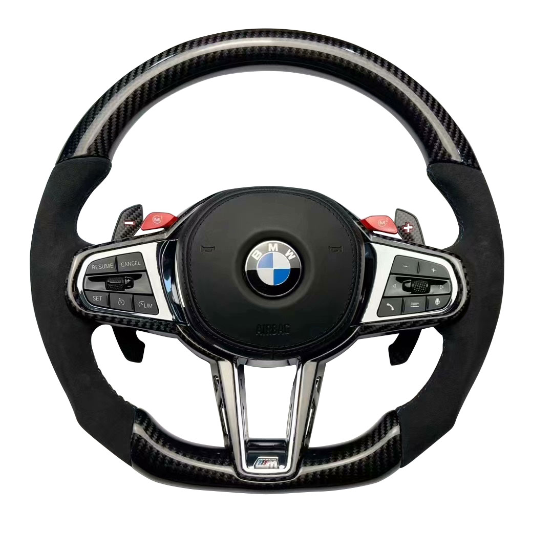 BMW G30 G80 G82 M4 G42 X3M F97 M340i용 LCI 알칸타라 카본 스티어링 휠